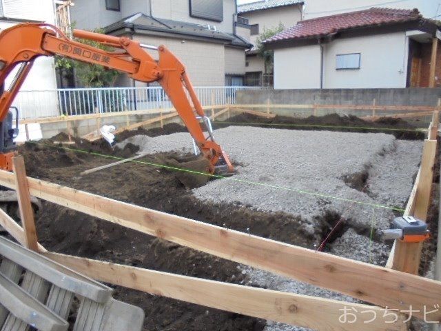 １１月１6日（木）くもり　西東京市富士町３丁目 新築住宅 基礎工事の様子 