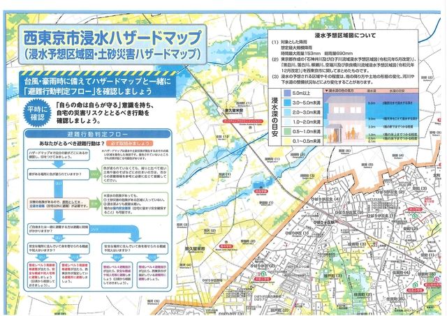 令和3年10月に改定された西東京市ハザードマップ・スプラッシュ