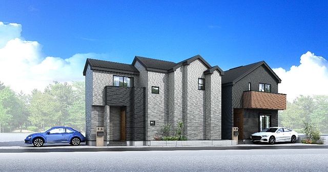 西東京市保谷町6丁目新築分譲住宅全2棟の外観パース（2022.8.6）スプラッシュ