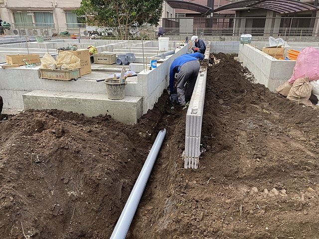 西東京市富士町4丁目給排水設備の2号棟の先行配管（2022.10.18）スプラッシュ