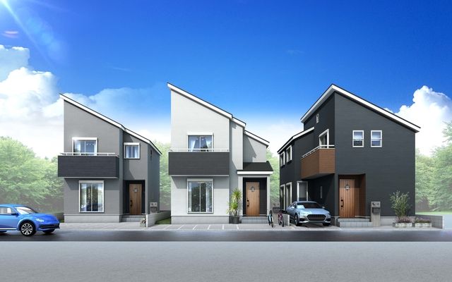 西東京市富士町4丁目新築住宅全3棟外観パース（2022.10.25）スプラッシュ